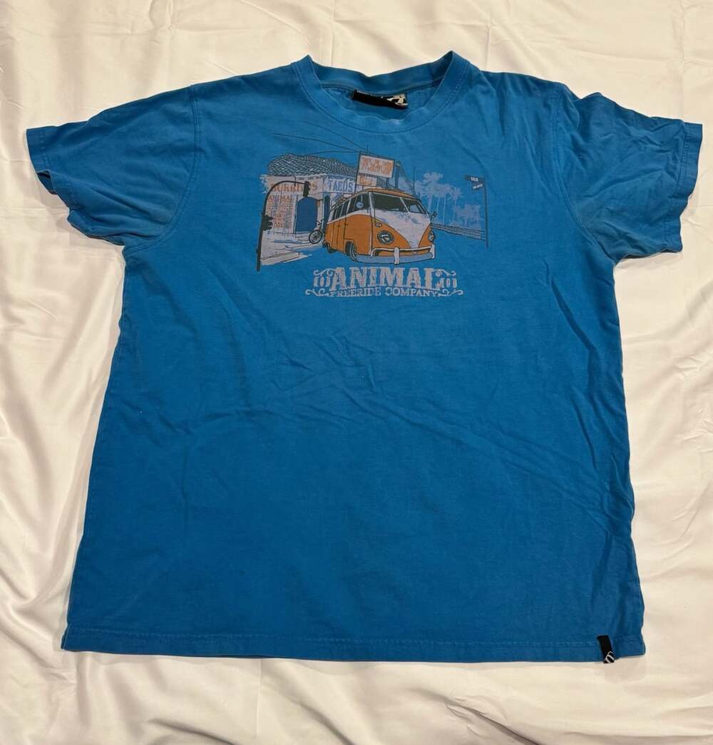 Y2K UK Animal Freeride Company Volkswagen Camper Van Surfer Tee